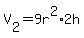 +V%5B2%5D+=+9r%5E2+%2A+2h+