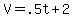 +V+=+.5t+%2B+2+