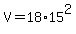 +V+=+18%2A15%5E2+