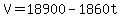 +V+=+18900+-+1860t+