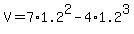 +V+=+7%2A1.2%5E2+-+4%2A1.2%5E3+