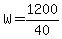 +W+=+1200%2F40+