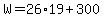 +W+=+26%2A19+%2B+300+