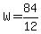 +W+=+84%2F12+