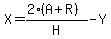 +X=%282%28A%2BR%29%29%2FH-+Y