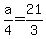 +a%2F4+=+21%2F3+