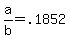+a%2Fb+=+.1852+