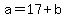 +a=+17%2Bb+