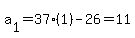 +a%5B1%5D+=+37%281%29+-+26+=+11+
