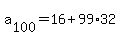 +a%5B100%5D++=+16+%2B+99%2A32+