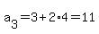 +a%5B3%5D+=+3%2B2%2A4+=+11+