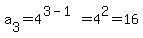 +a%5B3%5D+=+4%5E%283+-+1%29=4%5E2=16