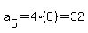 +a%5B5%5D+=+4%288%29+=+32+