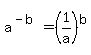 +a%5E%28-b%29+=+%281%2Fa%29%5Eb+