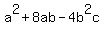 +a%5E2+%2B+8+ab+-+4b%5E2c+