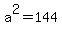 +a%5E2+=+144+