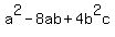 +a%5E2+-+8+ab+%2B+4b%5E2c+