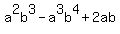 +a%5E2b%5E3+-+a%5E3b%5E4+%2B2ab