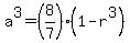 +a%5E3+=+%288%2F7%29%281-r%5E3%29+