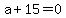 +a+%2B+15+=+0+