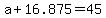 +a+%2B+16.875+=+45+