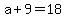 +a+%2B+9+=+18+