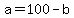+a+=+100+-+b+
