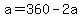 +a+=+360+-+2a+