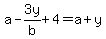 +a-3y%2Fb%2B4=a%2By