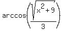 +arccos%28sqrt%28x%5E2%2B9%29%2F3%29+