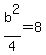 +b%5E2%2F4+=+8+