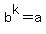 +b%5Ek+=+a+