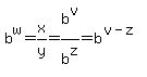 +b%5Ew+=+x%2Fy+=+b%5Ev%2Fb%5Ez+=+b%5E%28v-z%29+