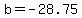 +b+=+-28.75+