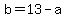 +b+=+13+-+a+