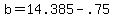 +b+=+14.385+-+.75+