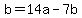 +b+=+14a+-+7b+
