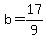 +b+=+17%2F9+