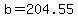 +b+=+204.55+
