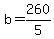 +b+=+260%2F5+
