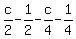 +c%2F2+-+1%2F2+-+c%2F4+-+1%2F4+