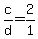 +c%2Fd+=+2%2F1+