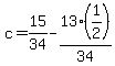 +c=+15%2F34-13%281%2F2%29%2F34