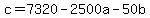 +c=7320-2500a-50b+