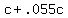 +c+%2B+.055c+