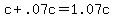 +c+%2B+.07c+=+1.07c+