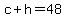 +c+%2B+h+=+48+