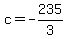 +c+=+-235%2F3+