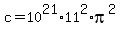 +c+=+10%5E21+%2A+11%5E2+%2A+pi%5E2+