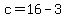 +c+=+16+-+3+